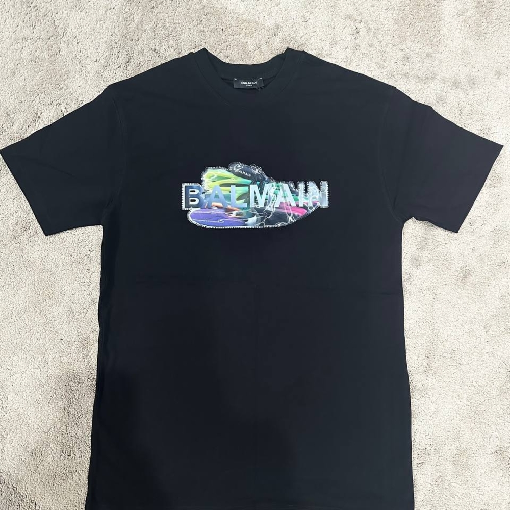 Balmain Black Graphic T-Shirt